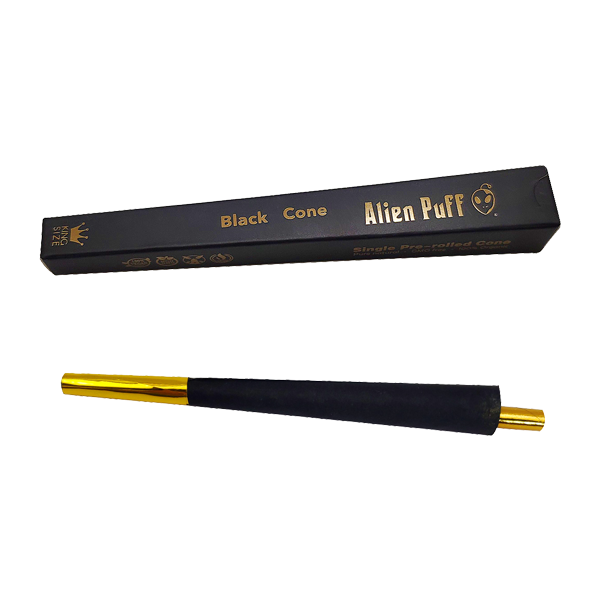24 Alien Puff Black & Gold King Size Pre-Rolled Black Cones