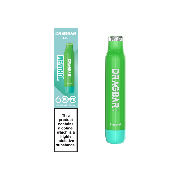 20mg Zovoo Dragbar 600 Disposable Vape Device 600 Puffs