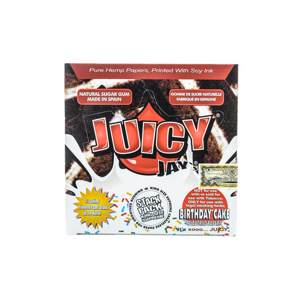 24 Juicy Jay Birthday Cake Flavoured King Size Premium Rolling Papers