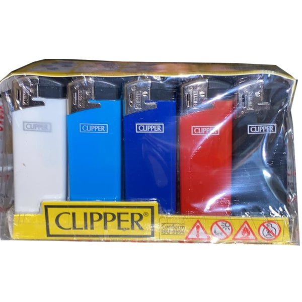 25 Clipper Flat Fit Translucent Electronic Lighters - TK21R