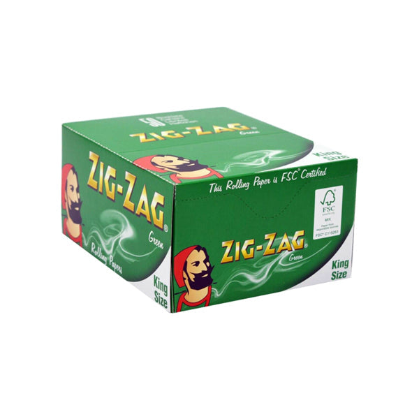 50 Zig-Zag Green King Size Rolling Papers
