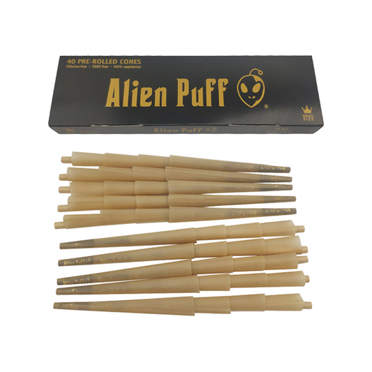 40 Alien Puff Black Gold King Size Pre Rolled 109mm Cones