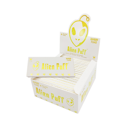 33 Alien Puff White & Gold King Size Unbleached Brown Rolling Papers